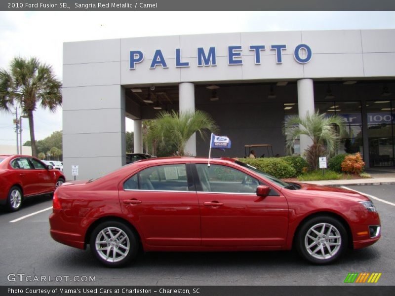 Sangria Red Metallic / Camel 2010 Ford Fusion SEL