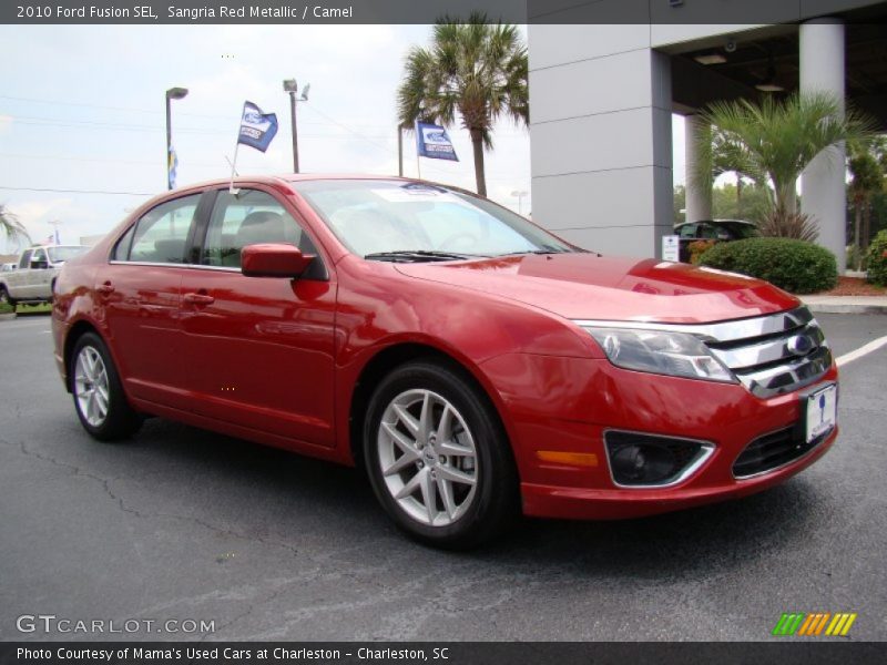 Sangria Red Metallic / Camel 2010 Ford Fusion SEL