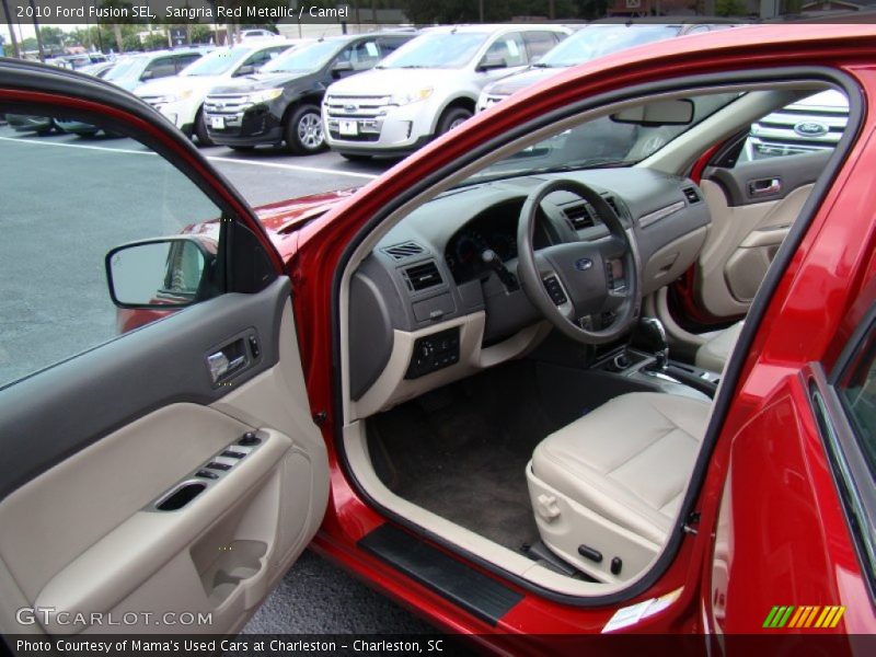 Sangria Red Metallic / Camel 2010 Ford Fusion SEL