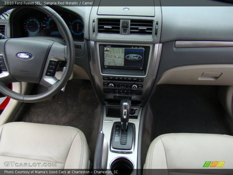 Sangria Red Metallic / Camel 2010 Ford Fusion SEL