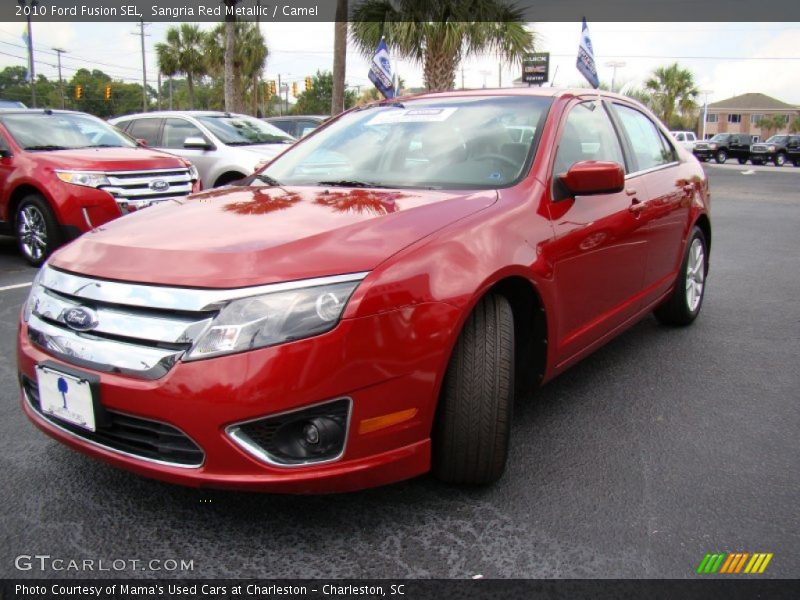 Sangria Red Metallic / Camel 2010 Ford Fusion SEL