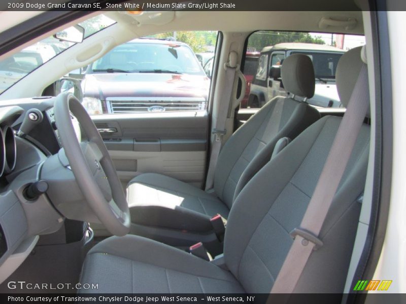 Stone White / Medium Slate Gray/Light Shale 2009 Dodge Grand Caravan SE