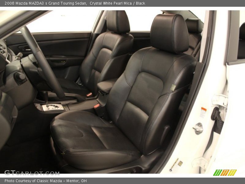 Crystal White Pearl Mica / Black 2008 Mazda MAZDA3 s Grand Touring Sedan