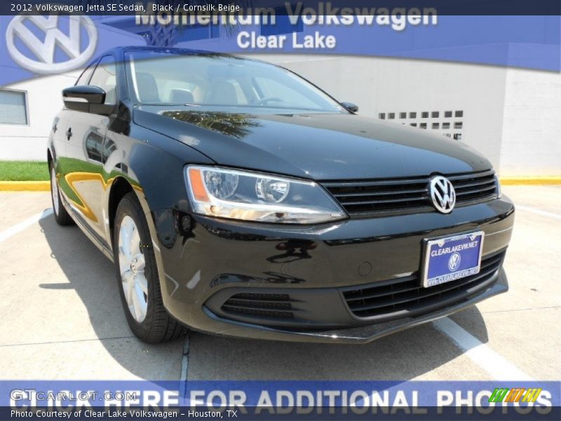 Black / Cornsilk Beige 2012 Volkswagen Jetta SE Sedan