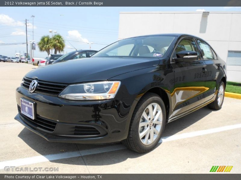 Black / Cornsilk Beige 2012 Volkswagen Jetta SE Sedan