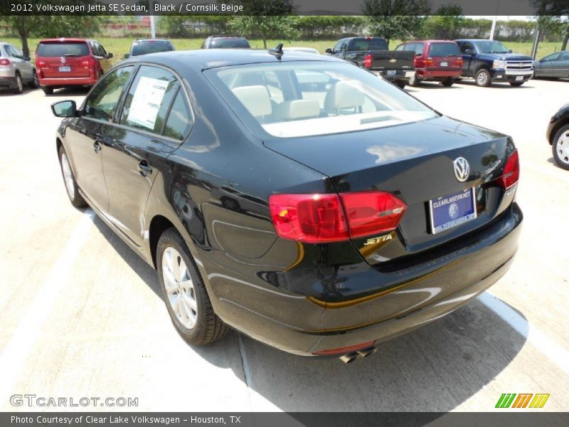Black / Cornsilk Beige 2012 Volkswagen Jetta SE Sedan