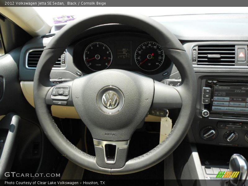 Black / Cornsilk Beige 2012 Volkswagen Jetta SE Sedan