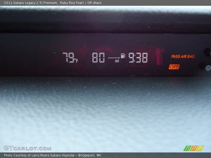 Ruby Red Pearl / Off-Black 2011 Subaru Legacy 2.5i Premium