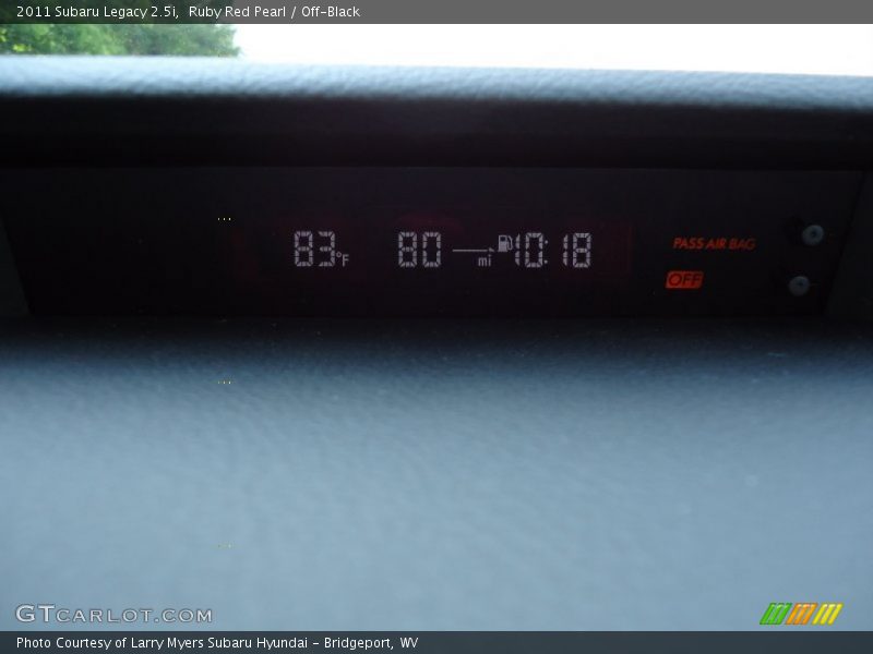Ruby Red Pearl / Off-Black 2011 Subaru Legacy 2.5i