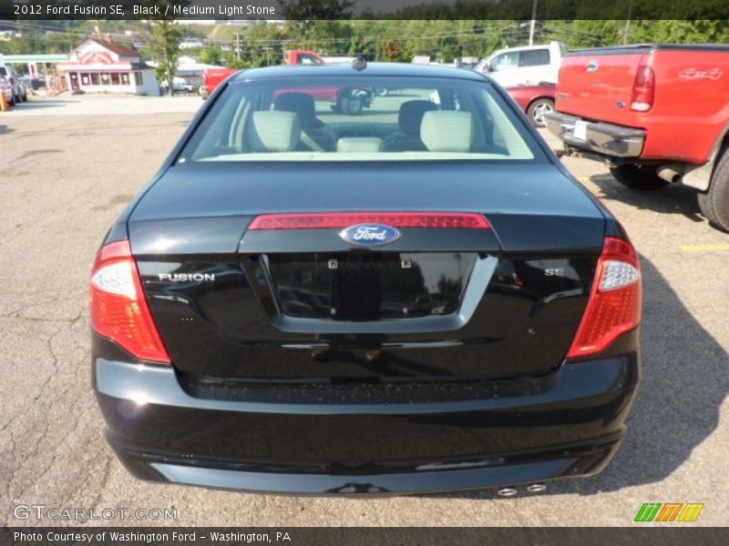 Black / Medium Light Stone 2012 Ford Fusion SE