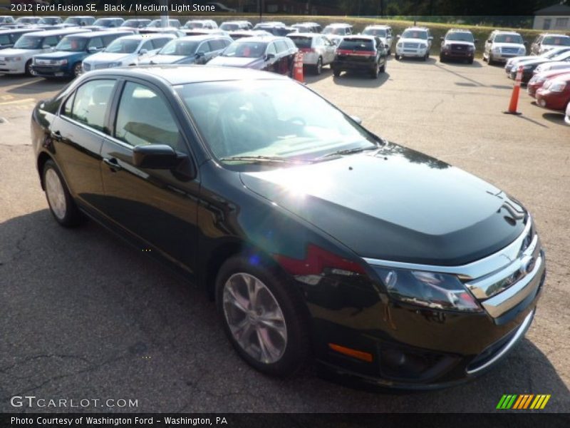 Black / Medium Light Stone 2012 Ford Fusion SE