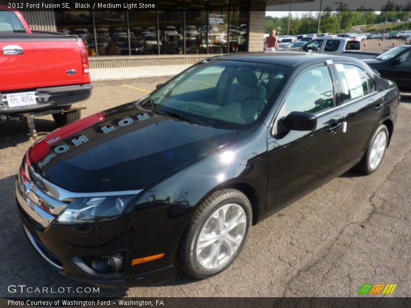 Black / Medium Light Stone 2012 Ford Fusion SE
