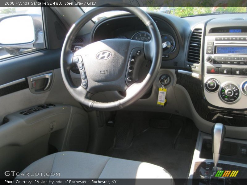 Steel Gray / Gray 2008 Hyundai Santa Fe SE 4WD