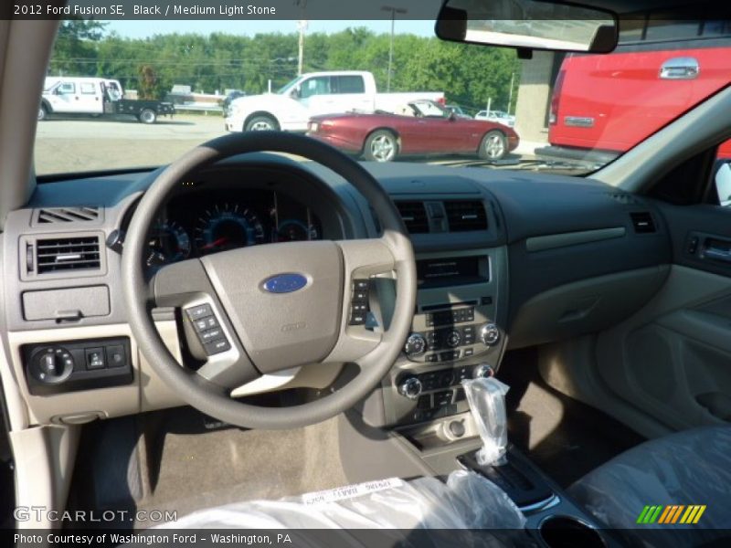 Black / Medium Light Stone 2012 Ford Fusion SE