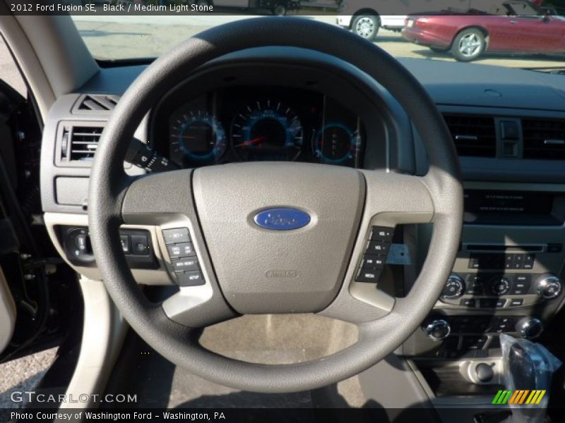 Black / Medium Light Stone 2012 Ford Fusion SE