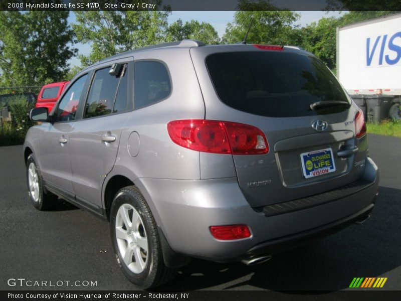 Steel Gray / Gray 2008 Hyundai Santa Fe SE 4WD
