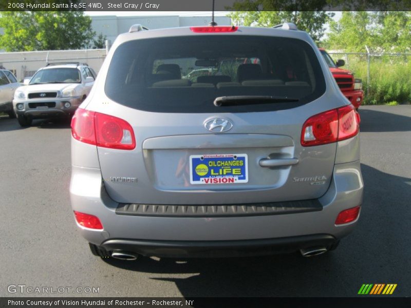 Steel Gray / Gray 2008 Hyundai Santa Fe SE 4WD