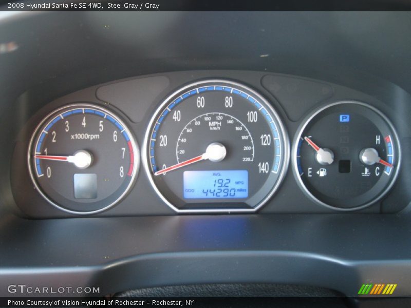 Steel Gray / Gray 2008 Hyundai Santa Fe SE 4WD