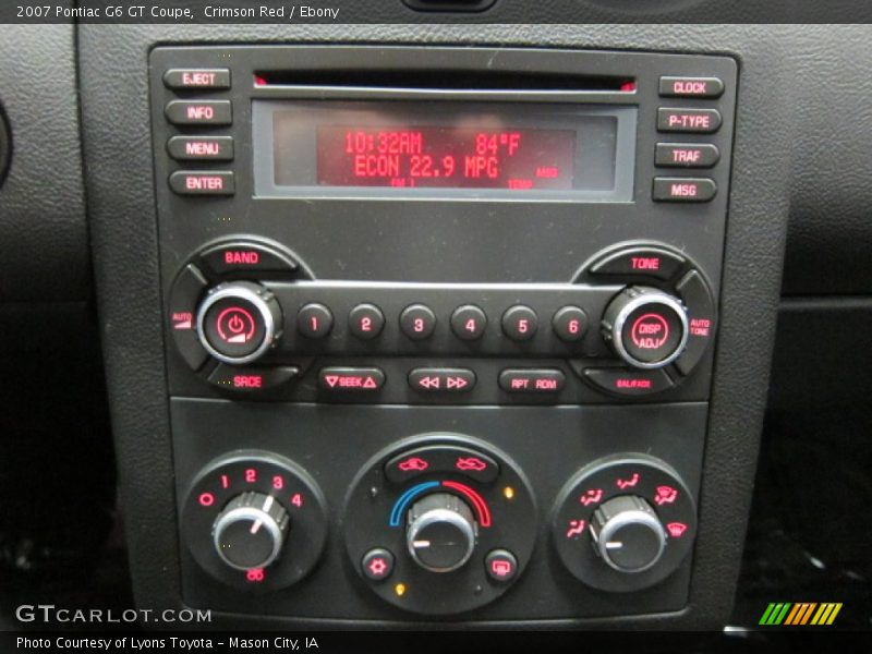 Controls of 2007 G6 GT Coupe