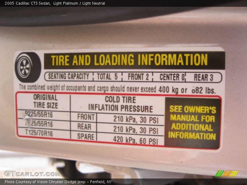 Light Platinum / Light Neutral 2005 Cadillac CTS Sedan