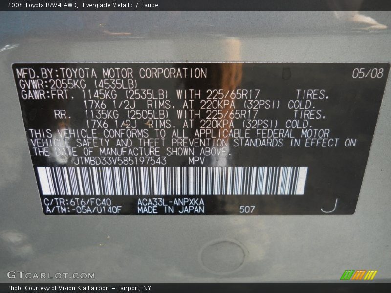 Everglade Metallic / Taupe 2008 Toyota RAV4 4WD