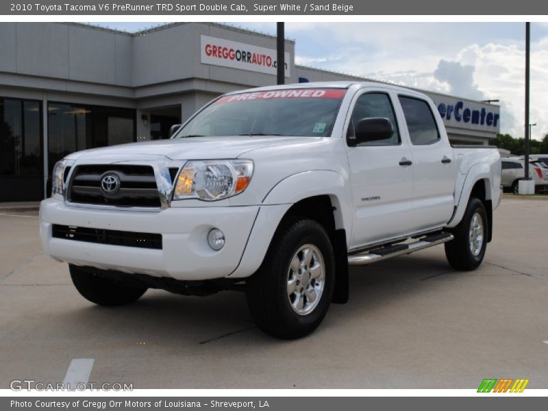 Super White / Sand Beige 2010 Toyota Tacoma V6 PreRunner TRD Sport Double Cab