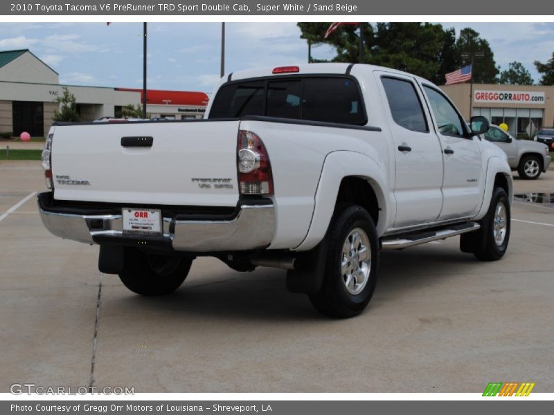 Super White / Sand Beige 2010 Toyota Tacoma V6 PreRunner TRD Sport Double Cab