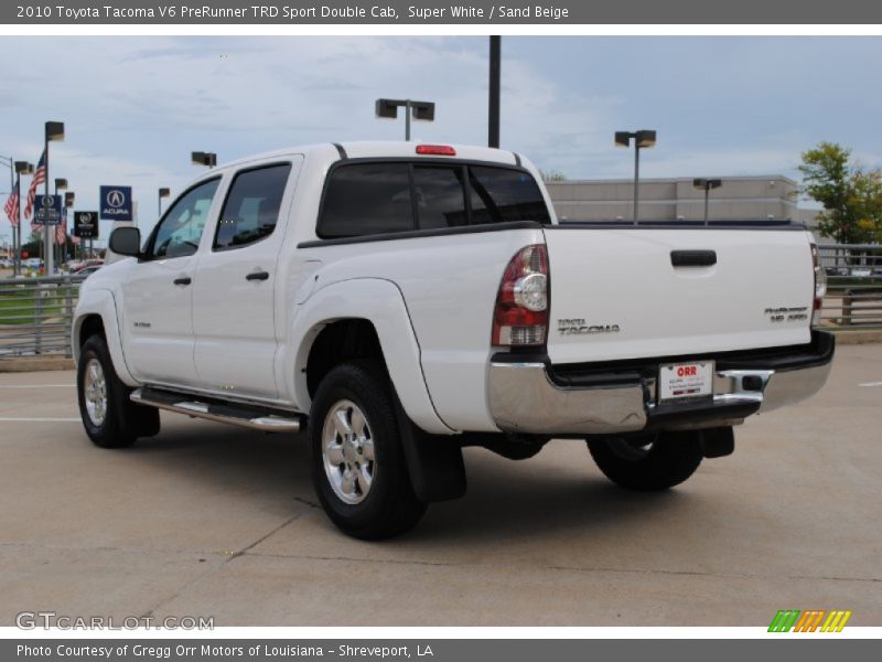 Super White / Sand Beige 2010 Toyota Tacoma V6 PreRunner TRD Sport Double Cab