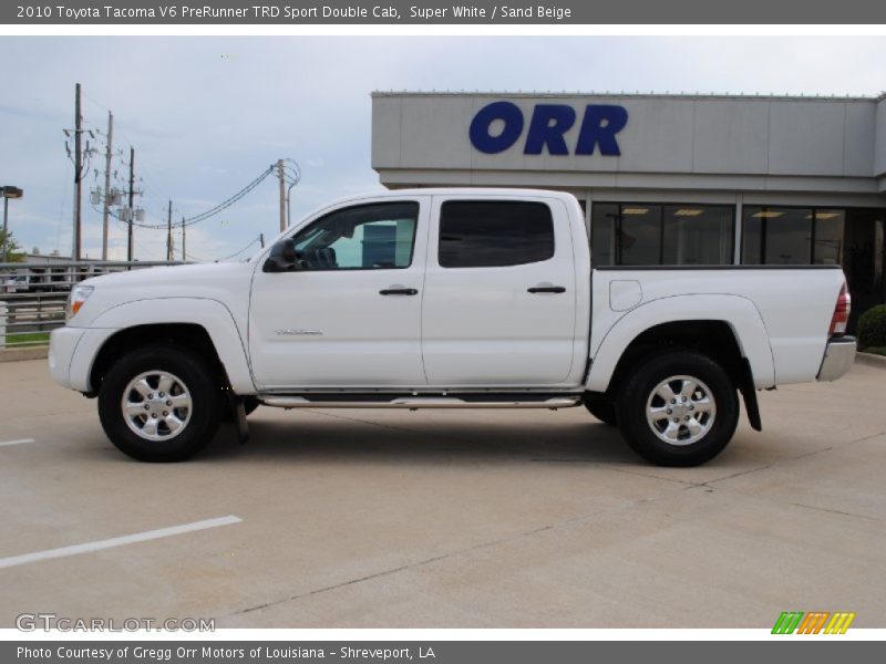 Super White / Sand Beige 2010 Toyota Tacoma V6 PreRunner TRD Sport Double Cab