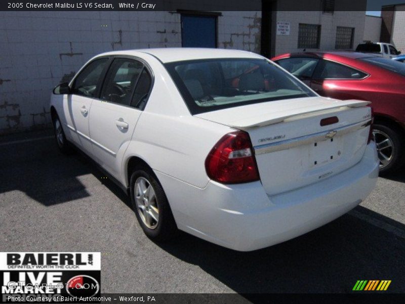 White / Gray 2005 Chevrolet Malibu LS V6 Sedan