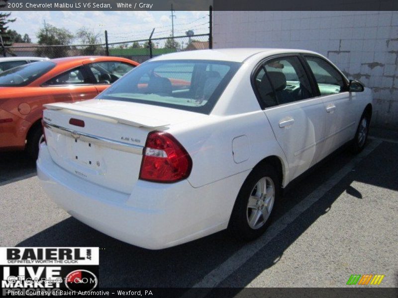 White / Gray 2005 Chevrolet Malibu LS V6 Sedan