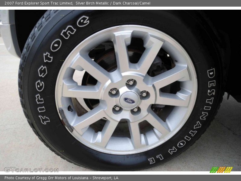 Silver Birch Metallic / Dark Charcoal/Camel 2007 Ford Explorer Sport Trac Limited