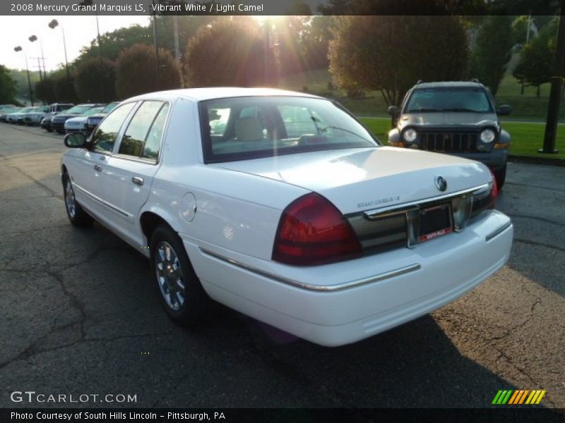 Vibrant White / Light Camel 2008 Mercury Grand Marquis LS