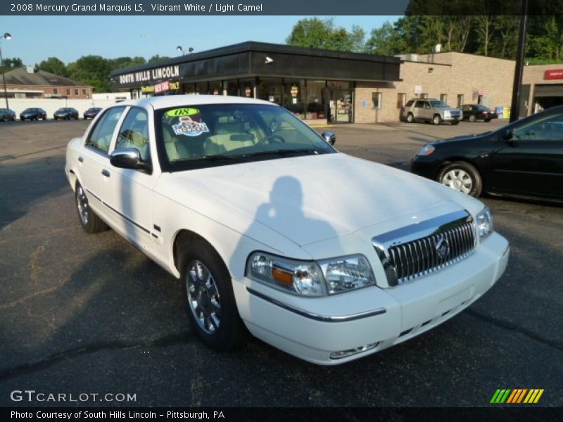 Vibrant White / Light Camel 2008 Mercury Grand Marquis LS