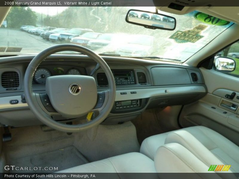 Vibrant White / Light Camel 2008 Mercury Grand Marquis LS