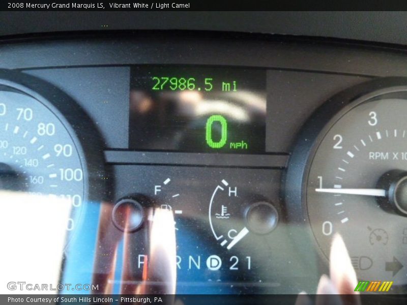 Vibrant White / Light Camel 2008 Mercury Grand Marquis LS