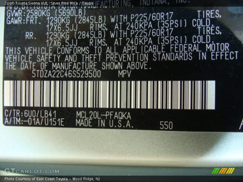 Silver Pine Mica / Taupe 2006 Toyota Sienna XLE