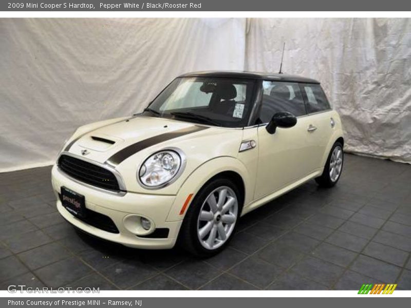 Pepper White / Black/Rooster Red 2009 Mini Cooper S Hardtop