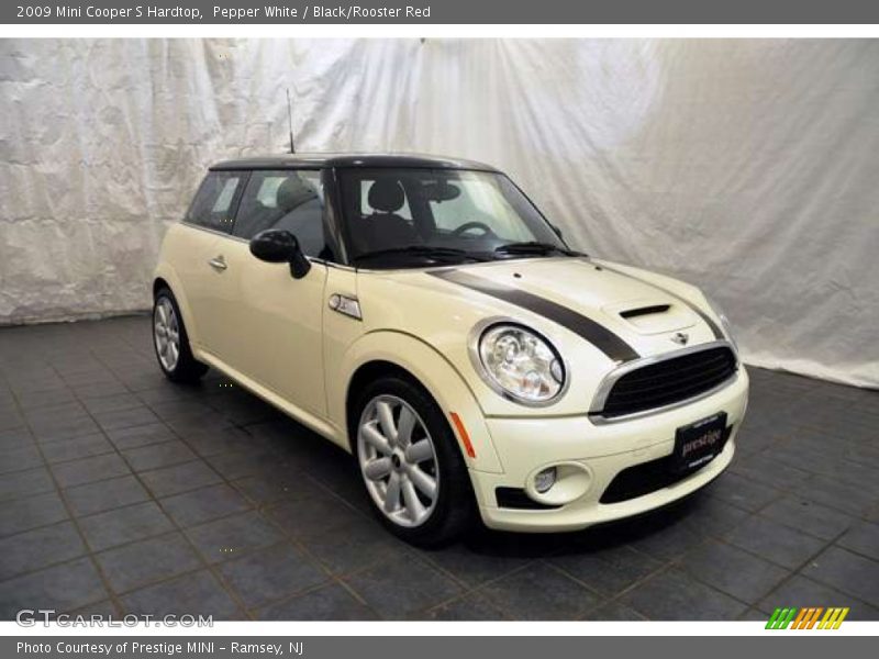 Pepper White / Black/Rooster Red 2009 Mini Cooper S Hardtop