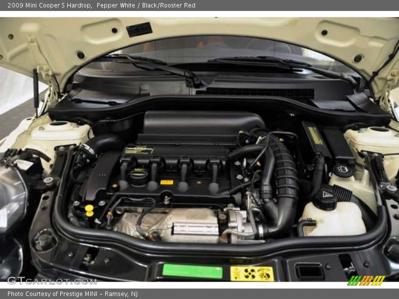 Pepper White / Black/Rooster Red 2009 Mini Cooper S Hardtop