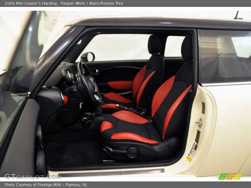 Pepper White / Black/Rooster Red 2009 Mini Cooper S Hardtop