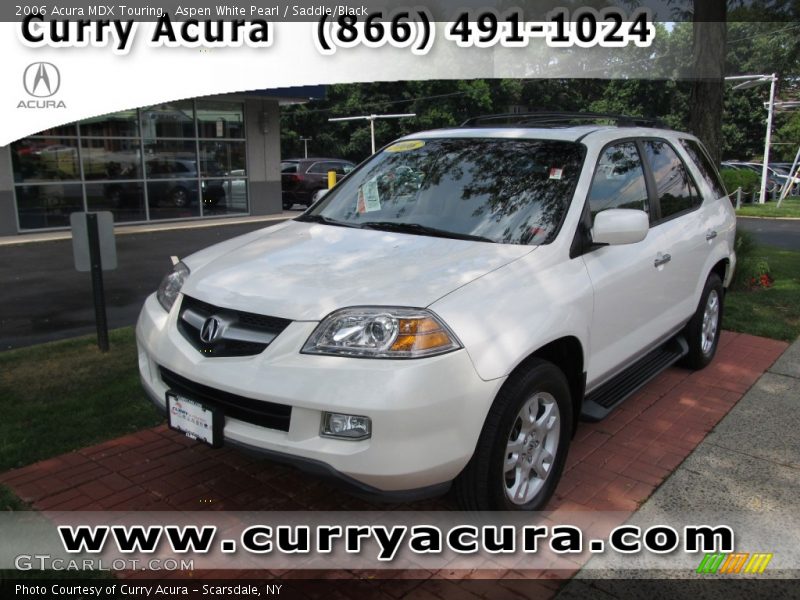 Aspen White Pearl / Saddle/Black 2006 Acura MDX Touring