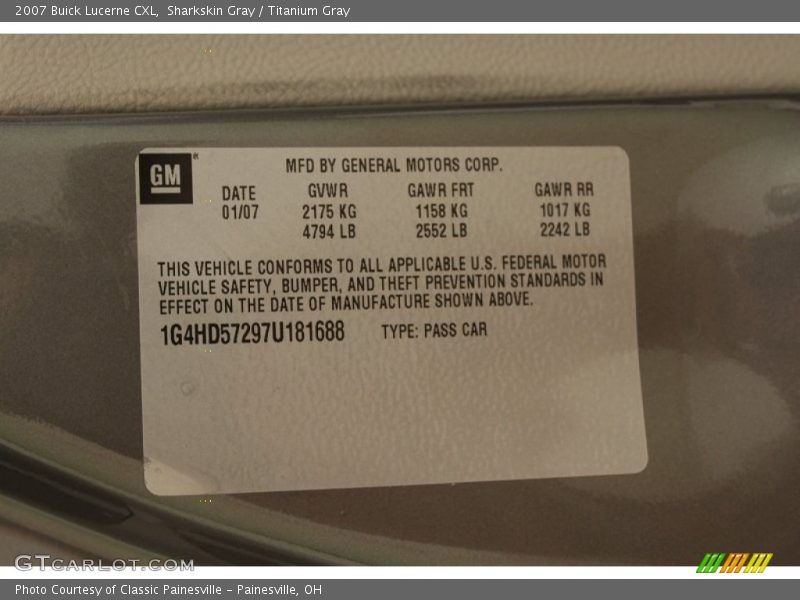Sharkskin Gray / Titanium Gray 2007 Buick Lucerne CXL