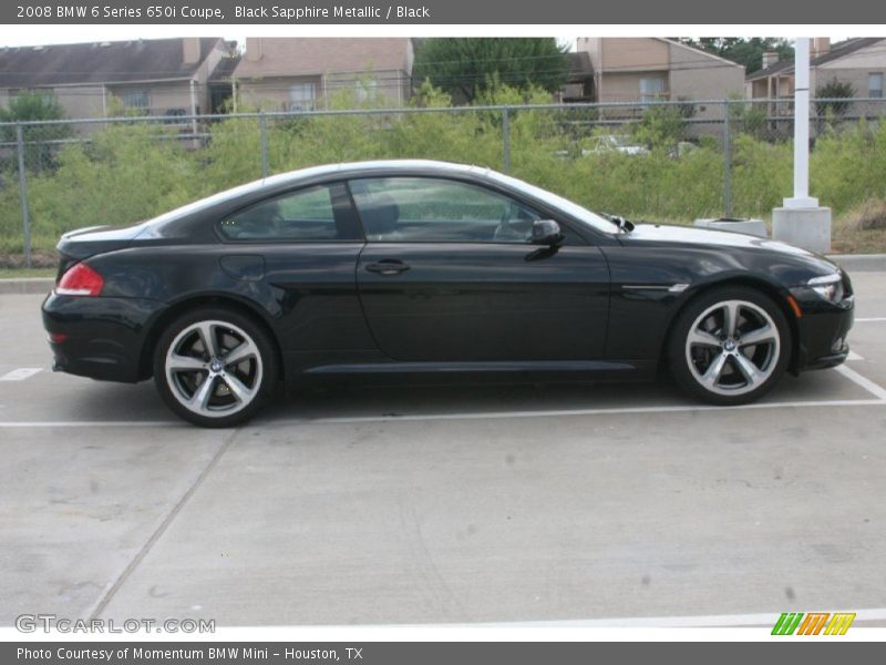 Black Sapphire Metallic / Black 2008 BMW 6 Series 650i Coupe