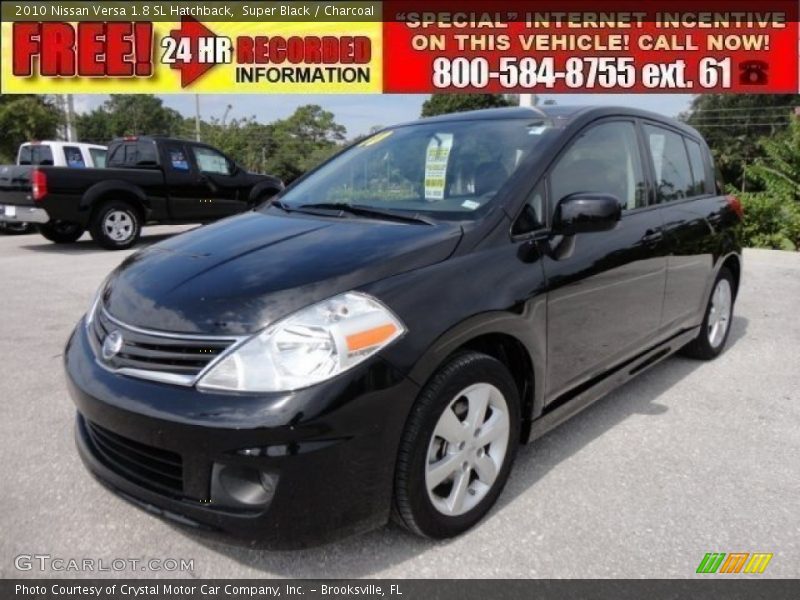 Super Black / Charcoal 2010 Nissan Versa 1.8 SL Hatchback