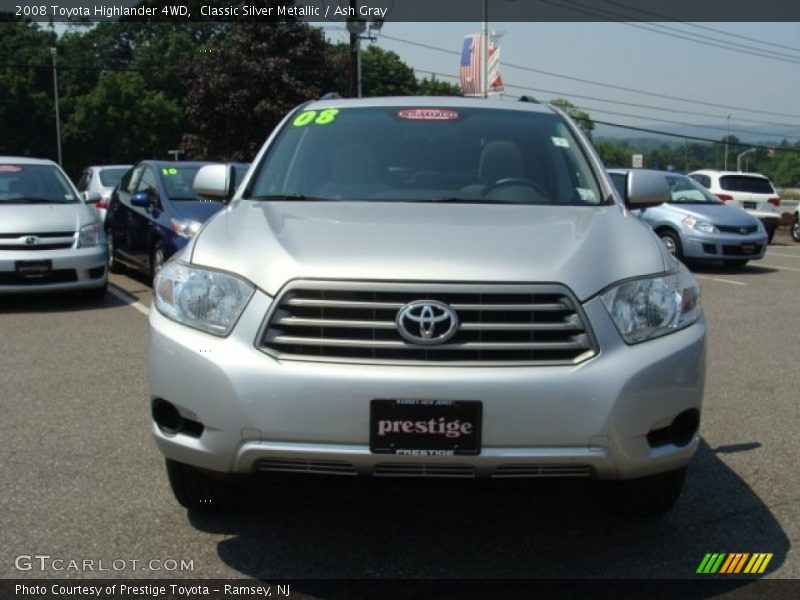 Classic Silver Metallic / Ash Gray 2008 Toyota Highlander 4WD