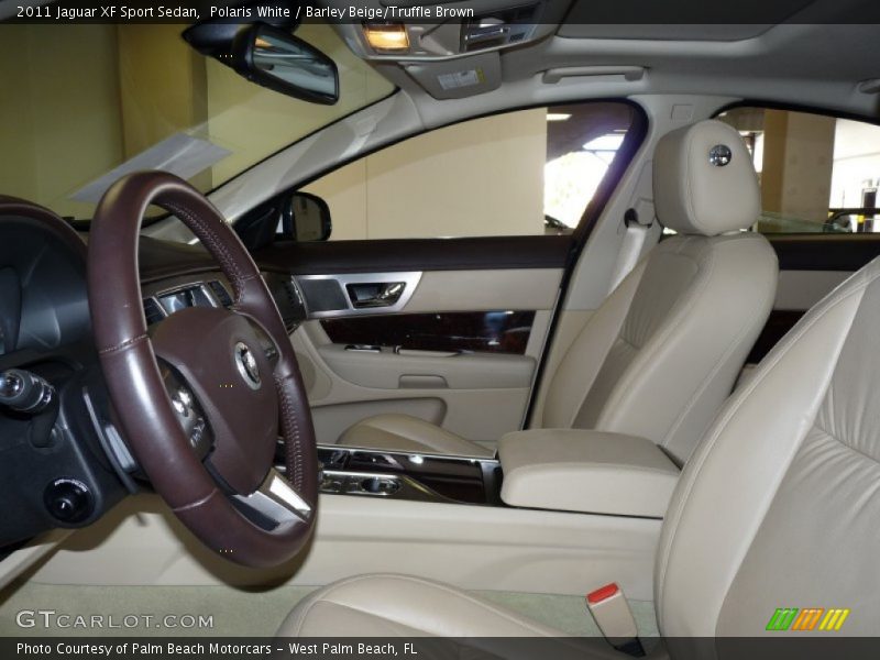 Polaris White / Barley Beige/Truffle Brown 2011 Jaguar XF Sport Sedan