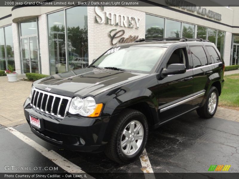 Black / Dark Khaki/Light Graystone 2008 Jeep Grand Cherokee Limited 4x4