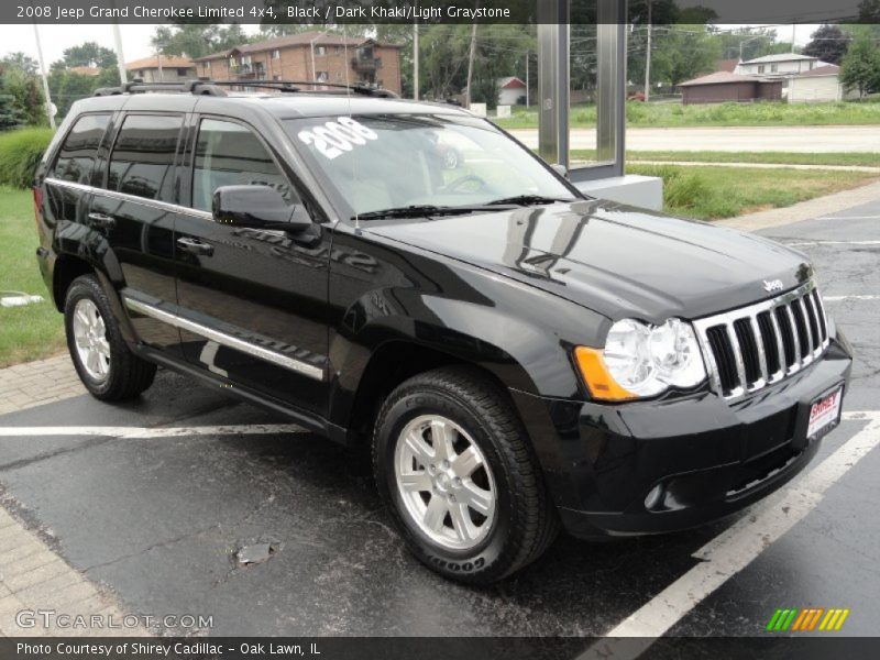 Black / Dark Khaki/Light Graystone 2008 Jeep Grand Cherokee Limited 4x4