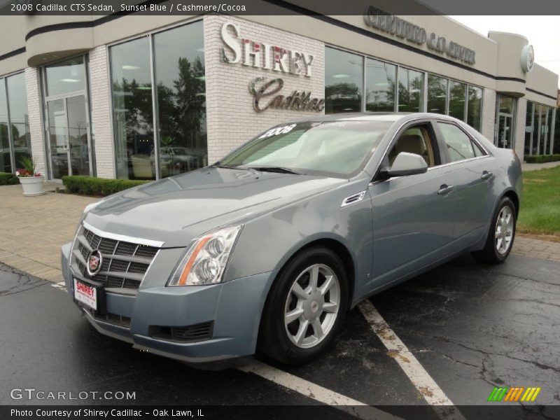 Sunset Blue / Cashmere/Cocoa 2008 Cadillac CTS Sedan
